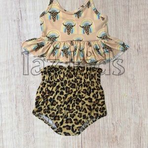 6/12M - 4T Cheetah Halter Top Set